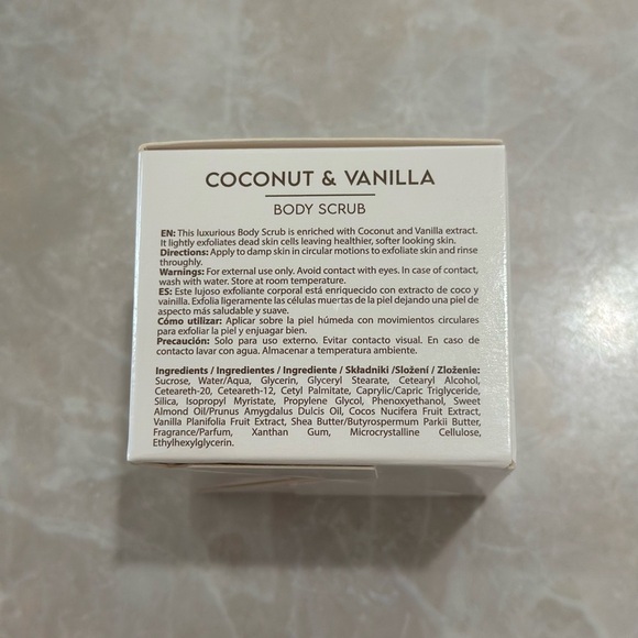 Farmasi Coconut & Vanilla Body Scrub in Cream Packaging - Picture 2 of 7